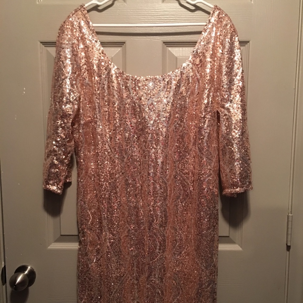 Gold sequin cocktail dress
